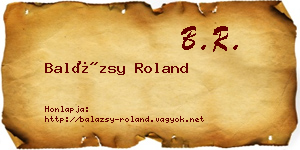 Balázsy Roland névjegykártya