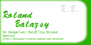roland balazsy business card